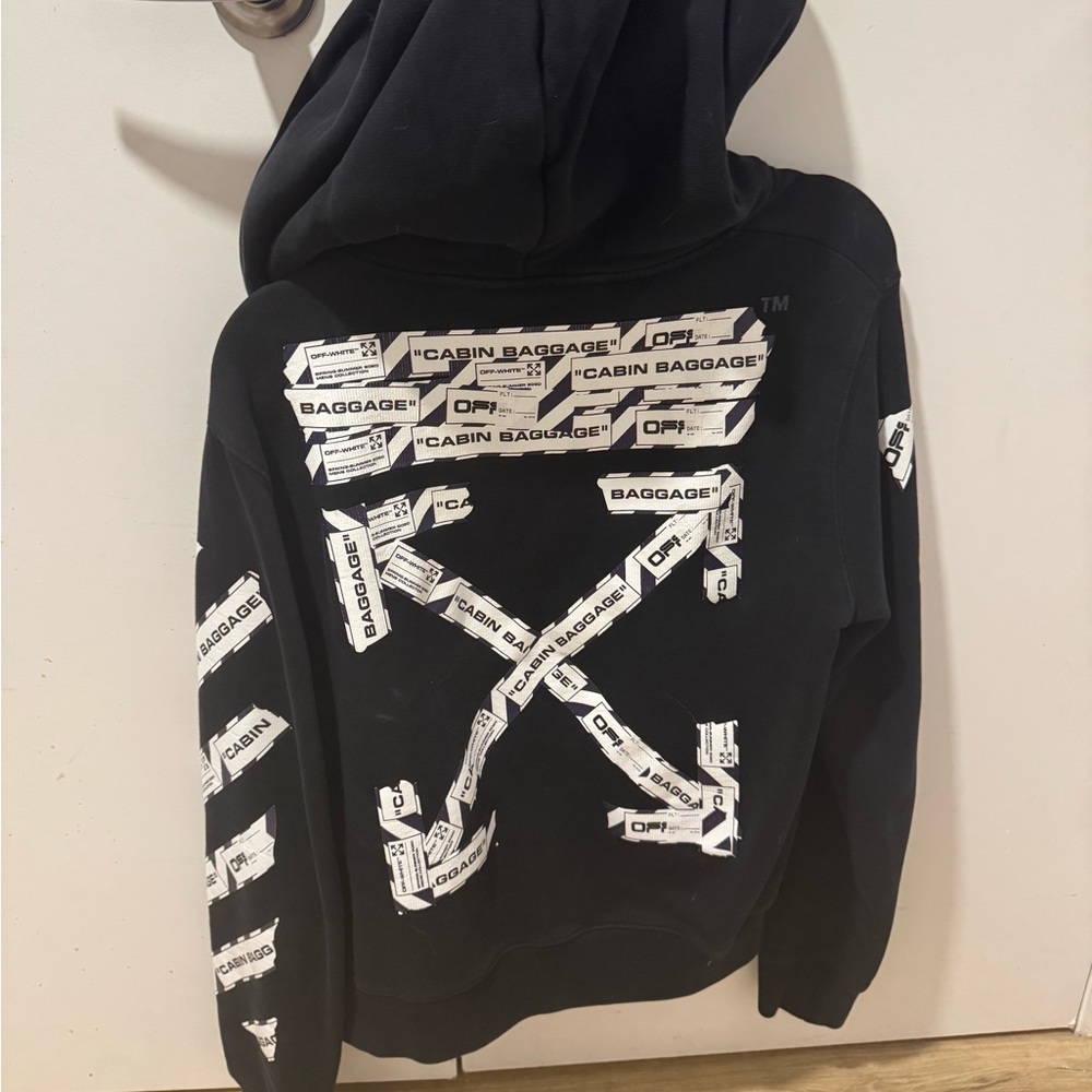 Off-White baggage claim Black zip up Hoodie